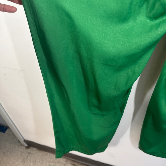 Mara’s Collection Green Satin Wide Leg Pants Size L Made in Greece NWT - Picture 10 of 16